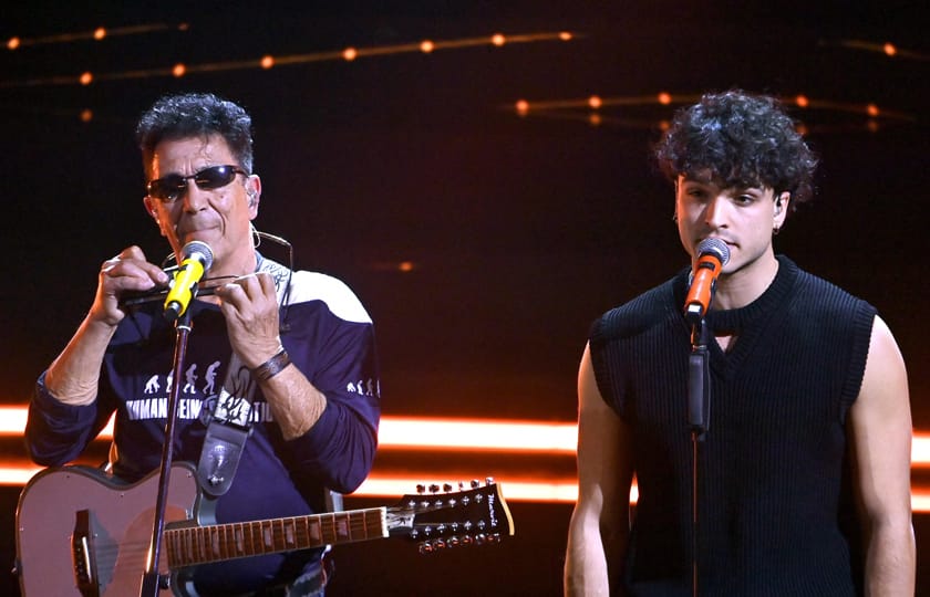 Sanremo 2023; Leo Gassmann con Edoardo Bennato e Quartetto Flegreo